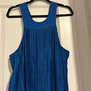 Anthropologie Plisse Maxi Dress - Blue | Size Large | NWT